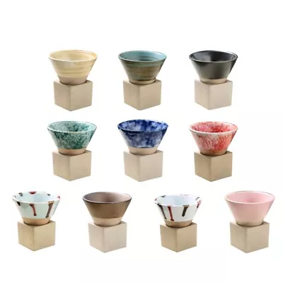 Buy Ceramic Coffee Mugs With Base Rough Pottery Espresso-Cup Water Cup Kitchen • 9.46£