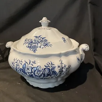 Buy Vintage Booths England China Peony Blue Pattern Large Lidded Soup Tureen 10x 12  • 56.02£