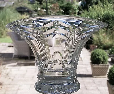 Buy Vintage STUART Lead Crystal Cut Glass Oval Centrepiece Bowl Flower Basket - 22cm • 35£