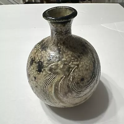 Buy VTG Pond Farm Don Lewis Pottery Vase Ceramic Pottery Tan Gray Brown • 120.43£