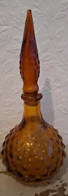 Buy Vintage Retro Amber Glass Genie Bottle Decanter With Stopper.  Free Post  • 44.99£