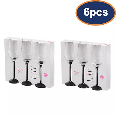 Buy Set Of 6 230ml Champagne Flute Glass Coupe Wine Crystal Cocktail Party Glassware • 16.95£