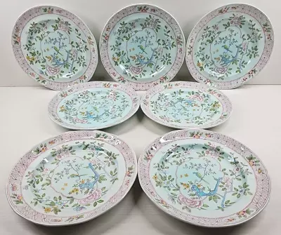 Buy 7 Adams China Singapore Bird Luncheon Plates Set Vintage Floral Old England Lot • 279.46£