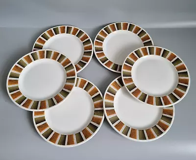 Buy Vintage Lord Nelson Pottery Bermuda Pattern Side Plates X 6 18cm 1960s Retro • 22£