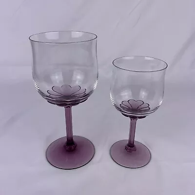 Buy Fostoria Corsage Plum Wine Sherry Brandy Glass 1970’s - Lot Of 2 • 26.08£