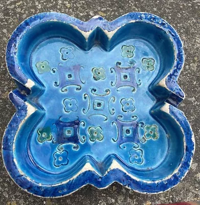 Buy BITOSSI Italy Aldo Londi Rimini Blue Ceramic Ashtray Spagnolo Decor MCM 1960-70s • 25£