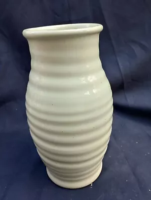 Buy Bourne Denby Ware Green Ribbed Vase In Excellent Condition  • 8.99£