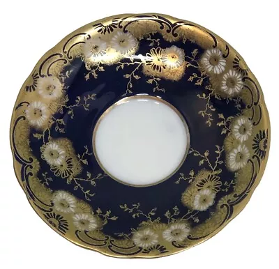 Buy Vintage Aynsley Bone China Floral Gold And Cobalt Blue Saucer 5.75”D PO • 23.33£