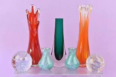 Buy Joblot Of Glass Items - Vases, Paperweights, Bowls - Some Boxed Various Brands • 39.99£