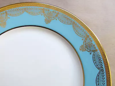 Buy Aynsley China Agincourt 176 Turquoise Pattern 10⅜  Dinner Plates (10924) • 39.50£