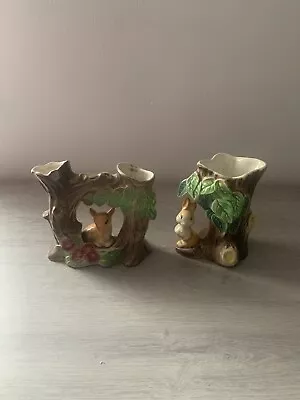 Buy Vintage Hornsea Pottery Fauna Royal 2x Set Deer Tree Rabbit Tree Trunk • 15£