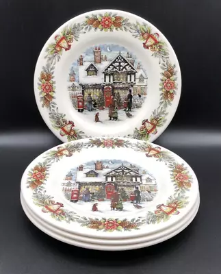 Buy Royal Stafford  CHRISTMAS TOY SHOP  Salad Plates 8.5  Pine Border NEW (Set Of 4) • 41.93£