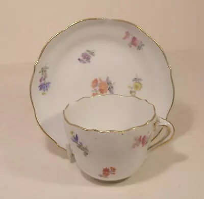 Buy Meissen Hand Painted Demitasse Cup And Saucer (3) A/F As Seen • 22.99£