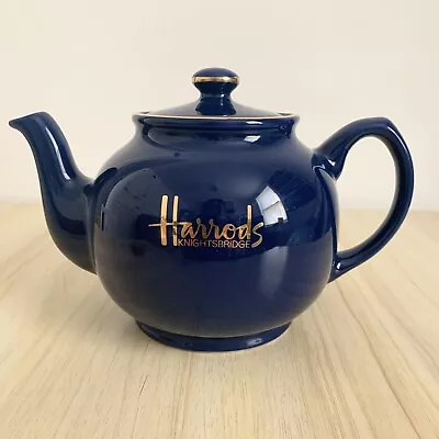 Buy Harrods Teapot Blue By James Sadler Normal Size Knightsbridge Vintage • 17£
