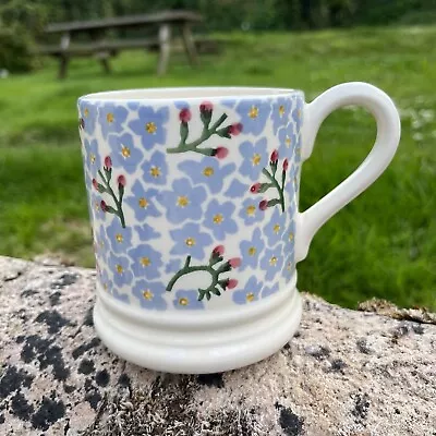 Buy EMMA BRIDGEWATER Forget Me Not Half Pint Mug Blue Flowers Spongeware 2nd New • 32.99£