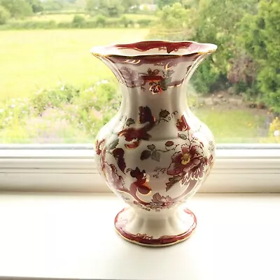 Buy Masons Ironstone Red Mandalay Vase Vintage 19.5cm / 7¾  Tall • 19.99£