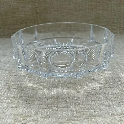 Buy Lead Crystal Bowl Vintage Heavy Cut Glass Decorative Centrepiece Fruit Dish • 16£