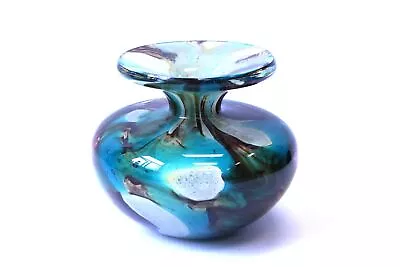 Buy Vtg MDINA Maltese HAND BLOWN Art Glass Multi Colour FLUTED VASE 1.29kg - F08 • 9.99£