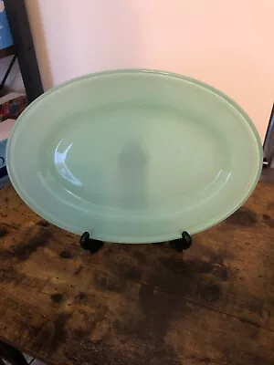 Buy Vintage Jade Green Sprayware PYREX Oval Meat Plate Serving Platter Retro Pyrex • 21.99£