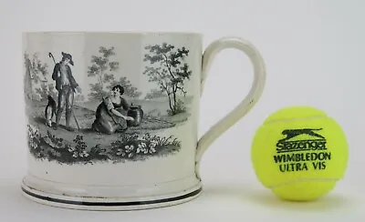 Buy Liverpool Or Leeds Creamware Under-glaze Stipple-printed Porter Mug. C1815 • 195£