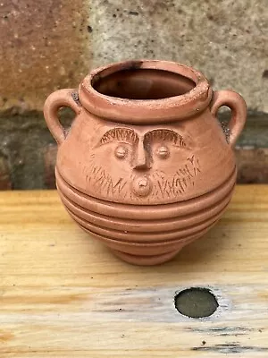 Buy Studio Pottery Vase Scandinavian Face Piece Kitsch Terracotta Pot Mid Century • 25£