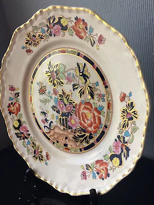 Buy Antique MASONS Dinner Plate Ceramic Mandarin Floral Gold Ironstone Dessert Plate • 10£