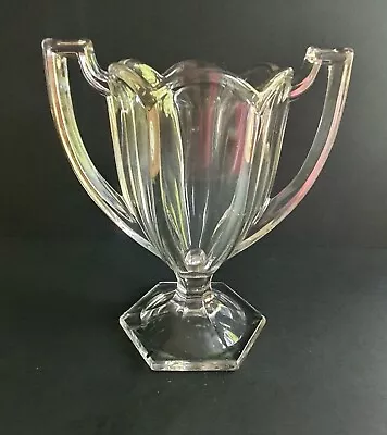 Buy Antique Davidson Chippendale Pressed Glass Trophy Vase • 8£