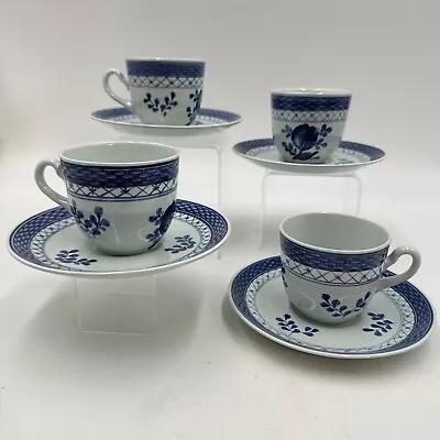 Buy Set 4 Royal Copenhagen Tranquebar Lattice Demitasse Coffee Cup & Saucer Fajance • 46.59£