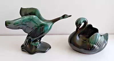 Buy Vintage Blue Mountain Pottery Canada Flying Goose & Swan Figurines • 19.95£