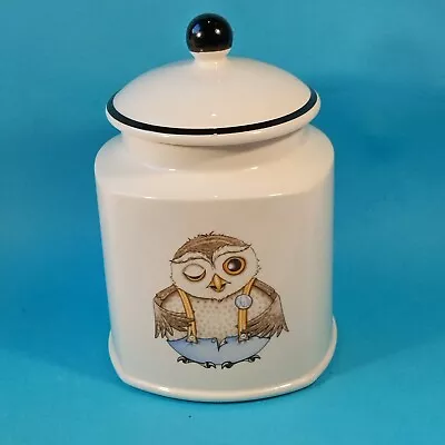 Buy ARTHUR WOOD Back To Front Owl Cookie Jar Canister Ceramic VGC • 25£