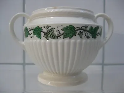 Buy EDME Stratford Sugar Bowl  Green Ivy Urn Pottery Ceramics White Vintage Wedgwood • 14.99£