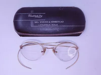 Buy 1930s Artcraft Rimless Aviator Vintage Eyewear 1/10 12K Yellow Gold Filled Frame • 45.43£