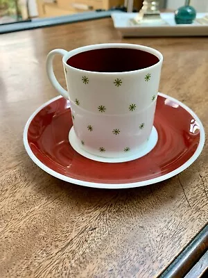 Buy Vintage Susie Cooper Starburst Coffee Can And Saucer - Dark Rust/red • 10£