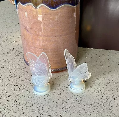 Buy Vintage Pair Of Sabino France Opalescent Imperfect Glass Butterflies • 30£