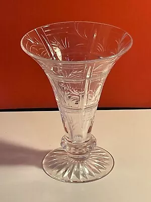 Buy Stuart Crystal Floral Etched Trumpet Glass Vase, Decorative, Glassware • 29.99£