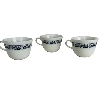 Buy Pyrex Milk Glass Old Town Blue Onion Coffee Mug Tea Cups Set Of 3 • 18.63£