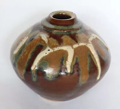 Buy Japanese Pottery Vase Onta Ware Brown Green White H9cm 3.54  Bernard Leach Vtg • 31.59£