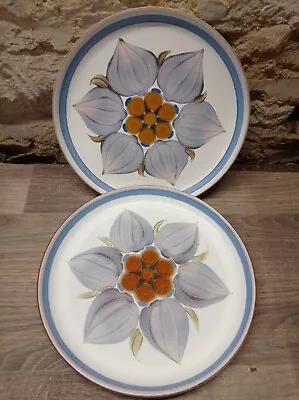 Buy 2 X Vintage Denby Chatsworth Blue Dinner Plates 10” Hand Painted  • 17.95£