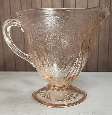 Buy 1930s Hazel Atlas Royal Lace Pink Depression Glass Footed Creamer Flawless EAPG! • 18.63£