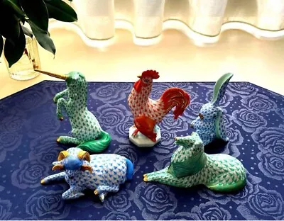 Buy Herend Figurine Zodiac Dog Sheep Unicorn Rabbit Rooster 5 Sets From Japan • 340.93£