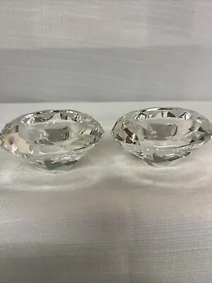Buy Pair Of Designer Jewel Glass Tealight Holders Diamond Shaped New • 4.65£