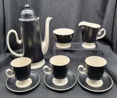 Buy Carlton Ware 'Oslo' Black And White Coffee Set 10 Pieces, Art Deco ~ Great Cond • 69.89£