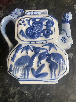 Buy Antique Chinese Blue Pottery Tea Pot • 1£