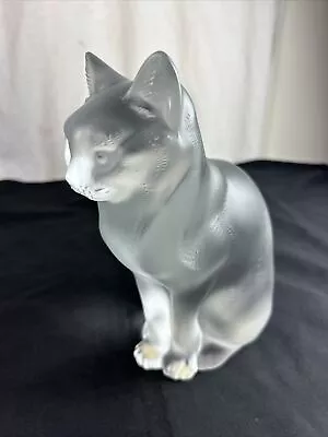 Buy LALIQUE FRANCE ART GLASS KITTY CAT STATUE CHAT ASSIS Made In France No. 11603 • 595.87£