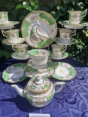 Buy Coalport Apple Green Batwing 22 X Piece Bone China Tea Service - Y2665 • 345£