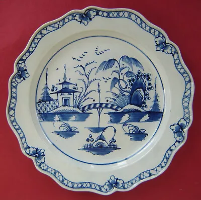 Buy Pearlware Plate Blue & White Bridge C1780s • 45£