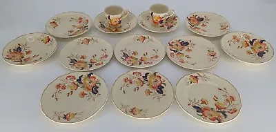 Buy J&G Meakin Teacup, Saucer And Plate Set Of 14 Hand Painted 1951 Vintage • 29.99£