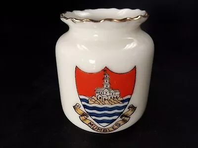 Buy Crested China - MUMBLES Crest - Crinkle Top Vase - Late Foley Shelley. • 6£