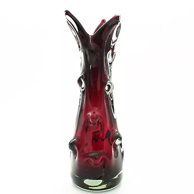 Buy Czech Glass Skrdlovice Jan Beranek Ruby Organic Vase • 60£