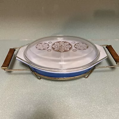 Buy Vintage Pyrex Royal Serving Dish & Cradle 1961-1962 • 92.26£